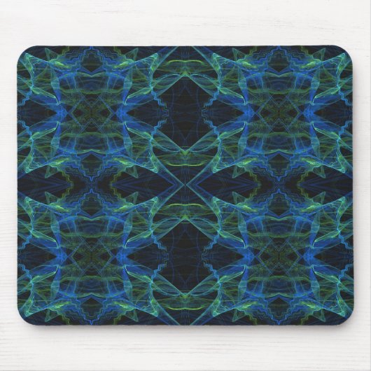 Mousepad mit blauen, grünen und schwarzen Fraktale (Vorne)