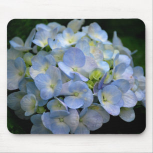 Mousepad mit blauen Hydrangea-Blumen