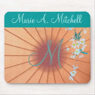 Mousepad ~ mit Blumen:: Monogramm
