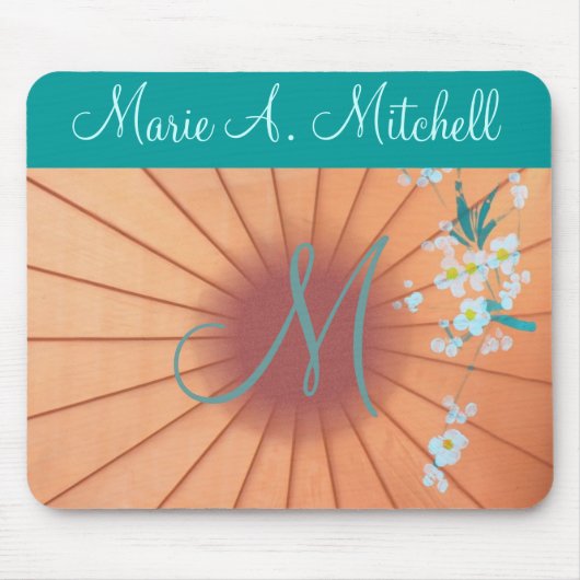 Mousepad ~ mit Blumen:: Monogramm (Vorne)