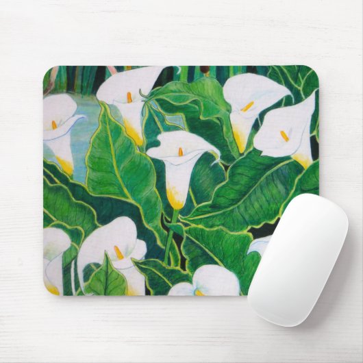Mousepad mit Callalilien (Mit Mouse)