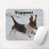 Mousepad mit dem Springen von Basset Hound "Yippee (Mit Mouse)