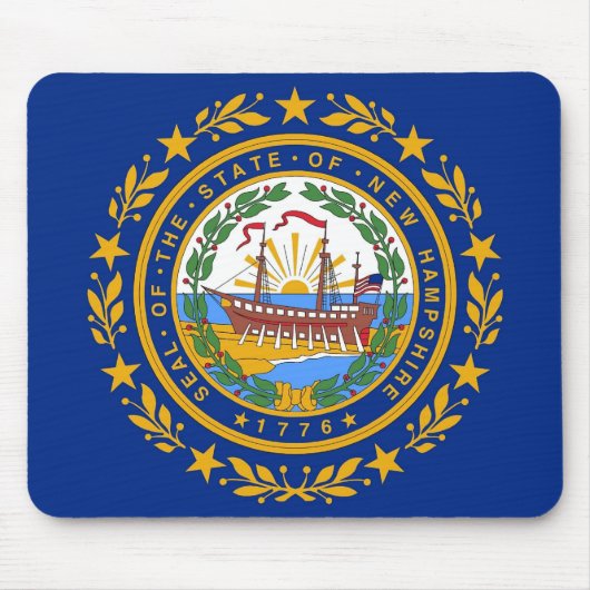 Mousepad mit der Fahne des Staat New Hampshire - U (Vorne)