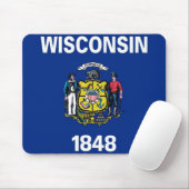 Mousepad mit der Flagge des Wisconsin-Staat - USA (Mit Mouse)