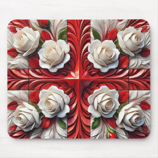 Mousepad mit englischer Rose Design (Vorne)