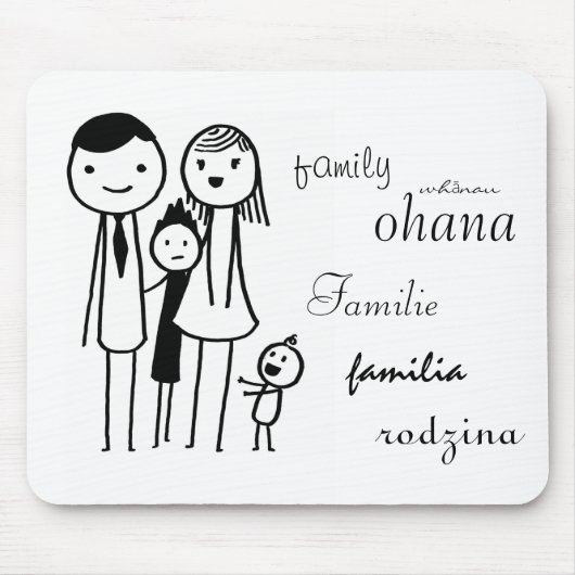 Mousepad mit "Familie" in den verschiedenen (Vorne)