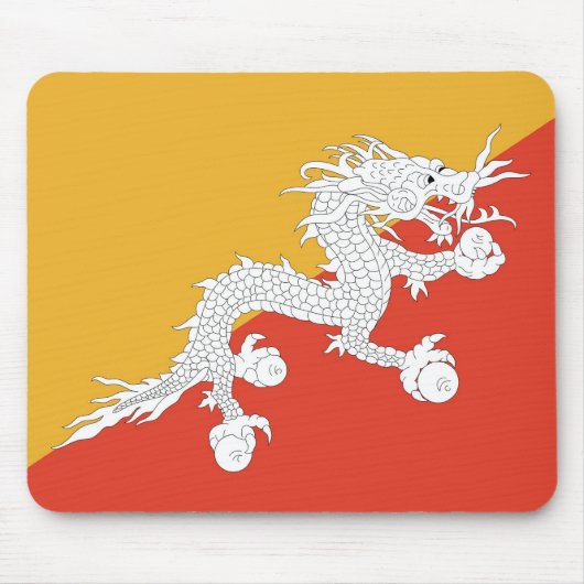 Mousepad mit Flagge Bhutans (Vorne)