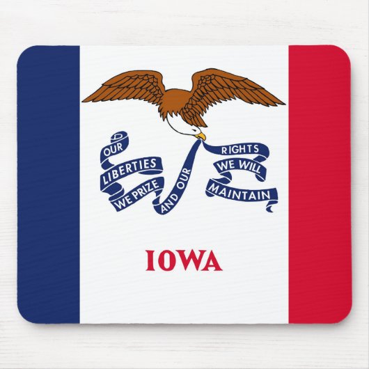Mousepad mit Flagge des Staat Iowa - USA (Vorne)