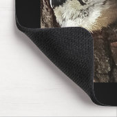 Mousepad mit flaumigem Specht - vertikale Ansicht (Ecke)