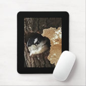Mousepad mit flaumigem Specht - vertikale Ansicht (Mit Mouse)