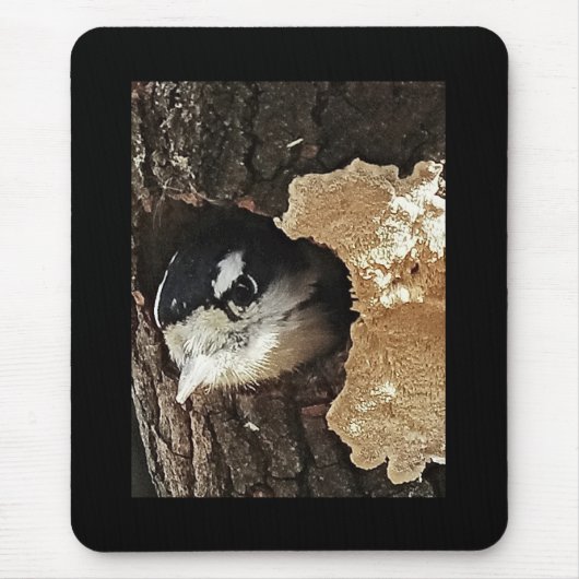 Mousepad mit flaumigem Specht - vertikale Ansicht (Vorne)