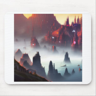 Mousepad mit futuristischem Stadtdesign