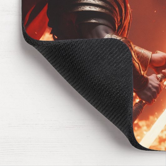 Mousepad mit Gamern drucken, der Krieger wird ihn  (Ecke)