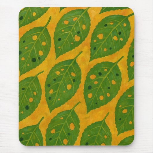 Mousepad mit gelbem Leaf-Muster (Vorne)