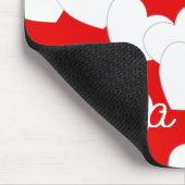 Mousepad mit Individuelle Name, rot und weiß (Ecke)