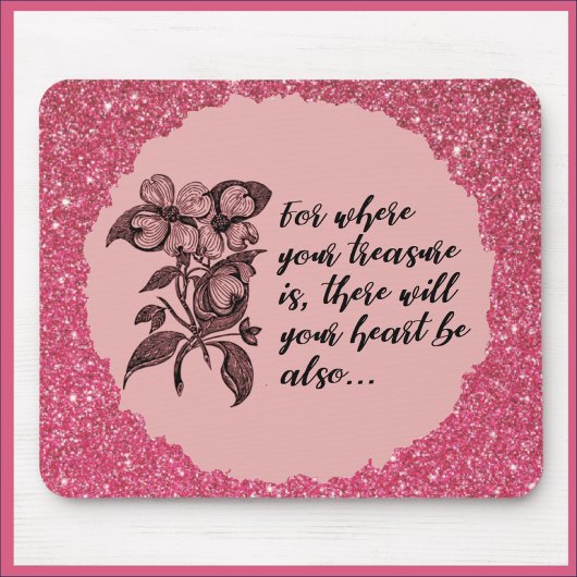 Mousepad mit inspirierendem rosa Zitat