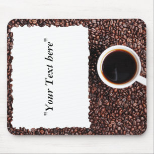 Mousepad mit Kaffemotiv und Textfeld