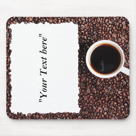 Mousepad mit Kaffemotiv und Textfeld (Vorne)