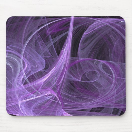 Mousepad mit lila und schwarzem Fraktal (Vorne)