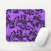 Mousepad mit lila und schwarzen Blättern (Mit Mouse)