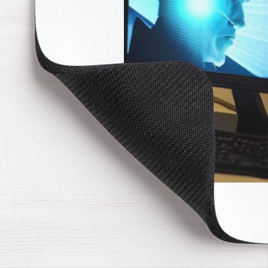 Mousepad mit Mann im Computerdesign (Ecke)