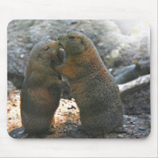 Mousepad mit niedlichen Murmeltierpaaren