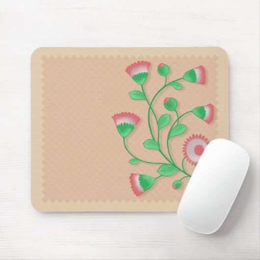 Mousepad mit rosa Blume (Mit Mouse)