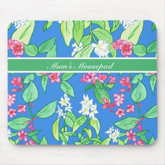 Mousepad mit rosa und weißem Blossom, individuell  (Vorne)