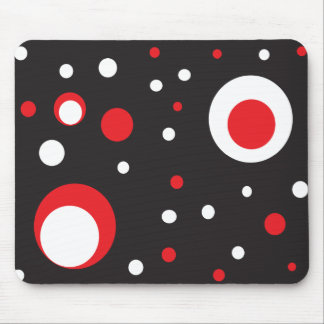 Mousepad mit rotem und weißem Retro-Circle