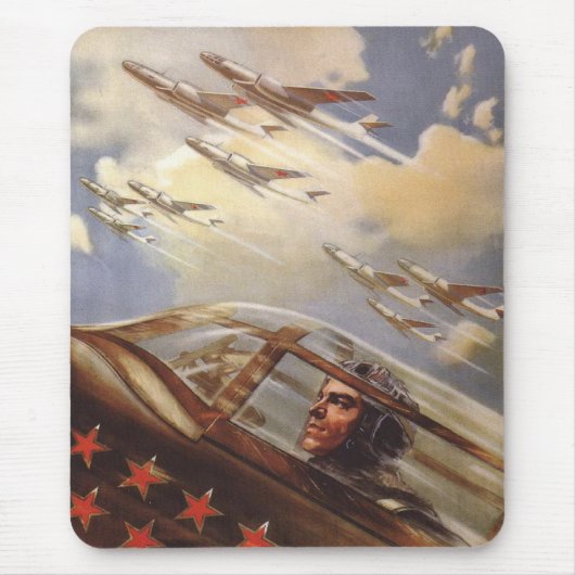 Mousepad mit Vintager UDSSR-Luftwaffen-Propaganda (Vorne)
