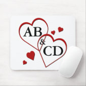 Mousepad mit zwei Herz-Vorlagen (Mit Mouse)