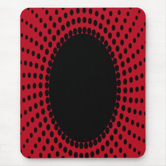 Mousepad, modern, schwarz, rot, abstrakt, Punkte Mousepad (Vorne)