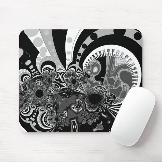 Mousepad Moderne Kunst Schwarz-weiß (Mit Mouse)