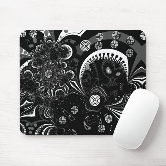 Mousepad Moderne Kunst Schwarz-weiß 2 (Mit Mouse)