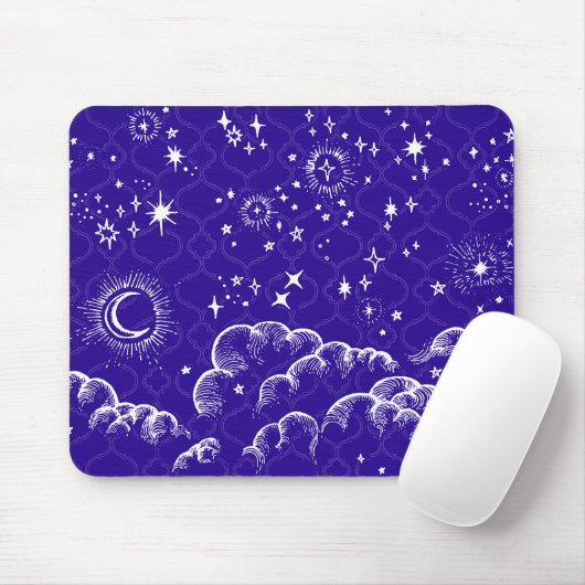 Mousepad "Moon and Stars" (blau) (Mit Mouse)