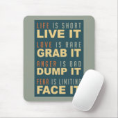 Mousepad motivierend Life Advice (Mit Mouse)