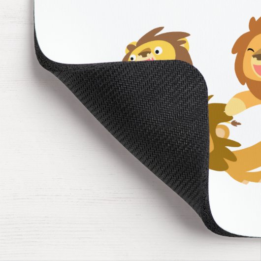 Mousepad niedlich Cartoon Lions (Ecke)