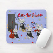 Mousepad Niedlich Cats Music Cat Band (Mit Mouse)