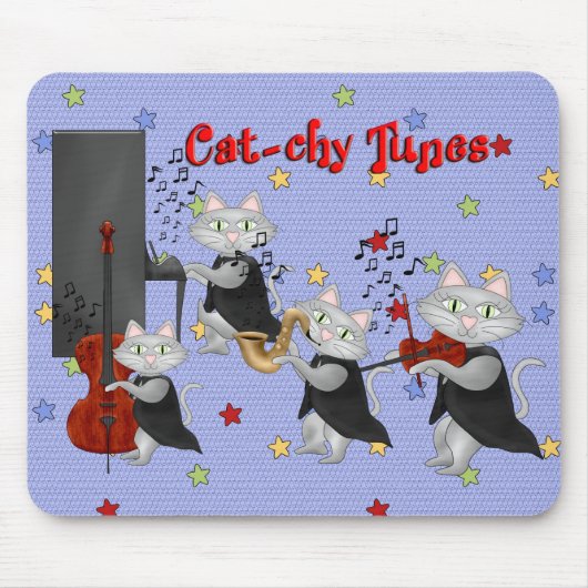 Mousepad Niedlich Cats Music Cat Band (Vorne)