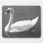 Mousepad oder Mousemat - Swan in Schwarz & Weiß (Vorne)