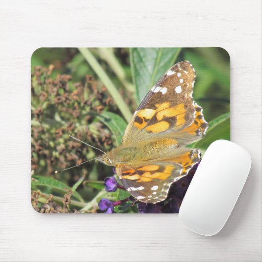 Mousepad - Orange Butterfly auf Lila Blume (Mit Mouse)