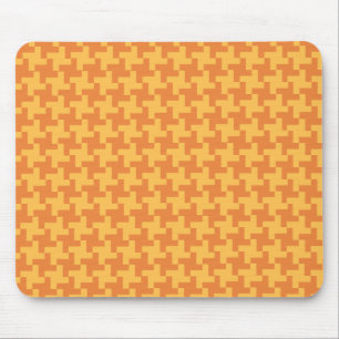 Mousepad, Orange Dogstooth Karo Muster Mousepad