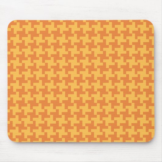 Mousepad, Orange Dogstooth Karo Muster Mousepad (Vorne)