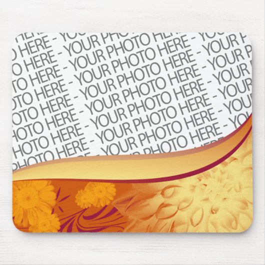 Mousepad Orange Gelbe Blumen (Vorne)