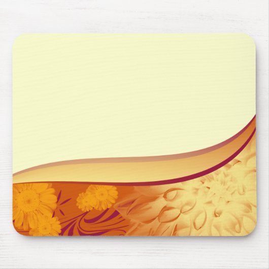 Mousepad Orange Gelbe Blumen (Vorne)
