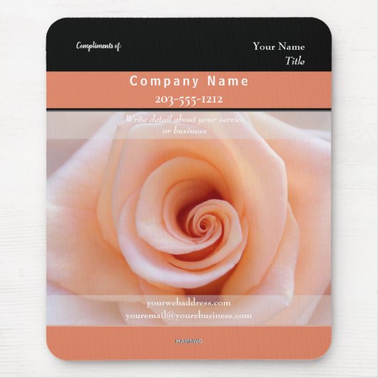 Mousepad-Peach-Rose - HAMbyWG Mousepad (Vorne)