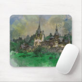 Mousepad Peles Castle Rumänien Wasserfarbe (Mit Mouse)