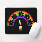 Mousepad Pfoten auf einem Regenbogen mit Kerze (Mit Mouse)