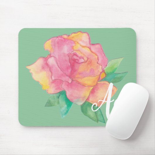 Mousepad "PINK Blume/Wasserfarbskizze" (Mit Mouse)