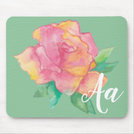 Mousepad "PINK Blume/Wasserfarbskizze"